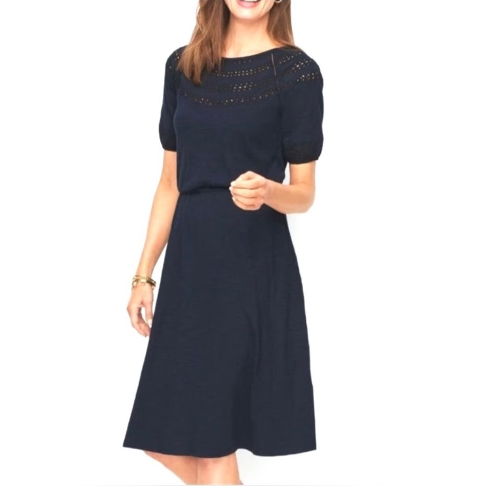 Talbots Fit and Flare Eyelet Dress